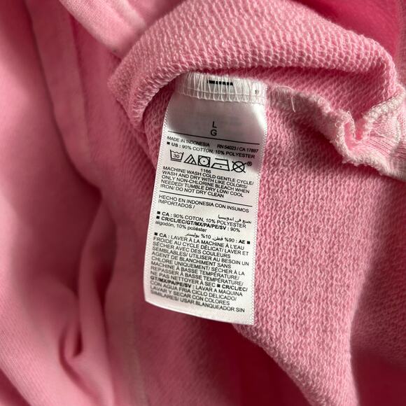 Old Navy Large Pink Terry Hoodie Beach Top V-neck - Picture 3 of 7